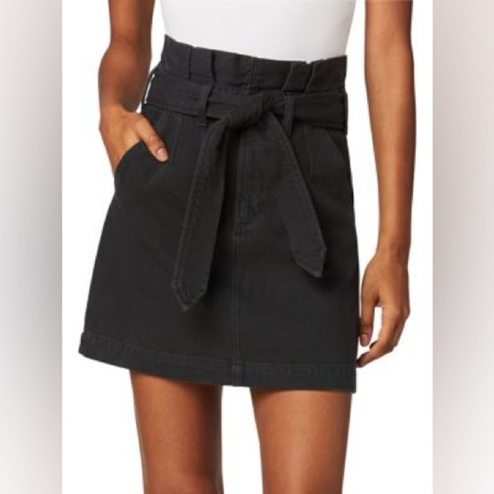 The Calypso Paperbag Denim Mini Skirt
